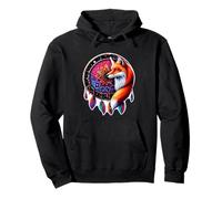 Red Fox Acchiappasogni Floreale Spirituale Boho Style Art Felpa con Cappuccio