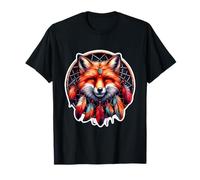 Red Fox Acchiappasogni Floreale Spirituale Boho Style Art Maglietta