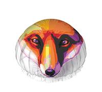 Red Fox Face Cuffia da a Idrorepellente Cappello da Bagno Riutilizzabile Durevole Poliestere Elastico per Uomo Donna 4,3x10,6 Pollici