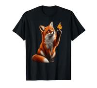 Red Fox Farfalla Fauna Selvatica Natura Amante degli Animali Maglietta