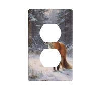 Red Fox in A Quiet Snowy Forest copertura interruttore luce copertura decorativa 1 banda piastra da parete per cucina camera bagno dimensioni 7 x 11,4 cm