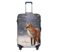 Red Fox in A Quiet Snowy Forest - Copribagagli elastico da viaggio, antipolvere, antigraffio, adatto per valigie da 56-61 cm