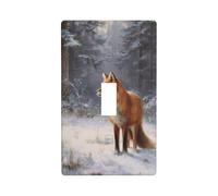 Red Fox in A Quiet Snowy Forest Light Switch Cover Decorative Single Toggle 1 Gang Piastra da parete per cucina, fattoria, camera da letto, bagno, decorazione artistica