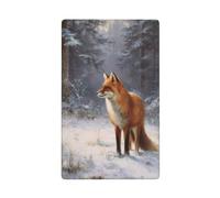 Red Fox in A Quiet Snowy Forest Single Toggle Blank Wall Plate Light Switch Cover Decorativo 1 Gang per Cucina Camera Bagno Dimensioni 11,4 x 7 cm