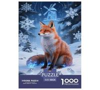 Red Fox Jigsaw Puzzle 1000 Pezzi Per Adulti,Forest Snow Scene Gioco Diabilità Impossibile Giochi Rilassamento E Intelligenza Regali Di Festa 38x26cm/1000pcs