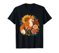 Red Fox osserva Tre Rose Maglietta