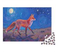 Red Fox Puzzle 1000 Pezzi Puzzle Per Adulti E Ragazzi Under The Moon Puzzle Difficile Sfida Rilassamento E Intelligence Regalo Per Amore E Amico 1000pcs (75x50cm)