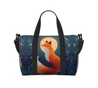 Red Fox Under the Moon - Borsa da viaggio con stampa di grande capacità, borsa a tracolla leggera da viaggio, unisex