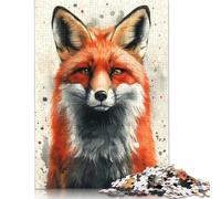 Red Fox Watercolor Portrait Jigsaw Puzzle Impossibili 1000Pcs Decorazione Per La Casa. Rilassamento E Intelligence Per Adulti E Ragazzi Da 14 Anni 1000pcs (40x28cm)