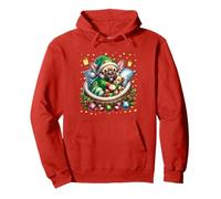 Red Frenchie Accessories for Women Men Who Love Christmas Felpa con Cappuccio