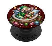 Red Frenchie Accessories For Women Men Who Love Christmas PopSockets PopGrip Adesivo