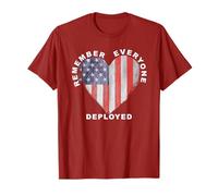 Red Friday Remember Everyone Deployed - Bandiera Militare a Forma di Cuore V Maglietta