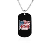 Red Friday Remember Everyone Deployed - Collana commemorativa in acciaio al titanio, rettangolare, con ciondolo a catena, idea regalo