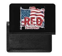 Red Friday Remember Everyone Deployed - Custodia per passaporto con scomparto per carte di credito, custodia per passaporto da viaggio, Stile:, Taglia unica