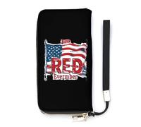 RED Friday Remember Everyone Deployed Slim Wallet per le donne borsa lunga carino pochette da polso borsetta porta carte, Stile:, 20x10.5cm