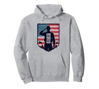 Red Friday Terra patriottica Militare dei Liberi Coraggiosi Felpa con Cappuccio, Unisex per Adulti, Grigio Melange, L