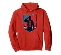 Red Friday Terra patriottica Militare dei Liberi Coraggiosi Felpa con Cappuccio, Unisex per Adulti, Rosso, XXL