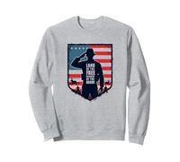 Red Friday Terra patriottica Militare dei Liberi Coraggiosi Felpa, Unisex per Adulti, Grigio Melange, L