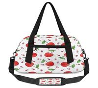 Red Fruit Cherry - Borsone da viaggio per bambini con ciliegie e grazioso motivo a ciliegie, leggero, per sport, palestra, per bambini, per la notte, weekender, da portare con sé, da portare con sé,