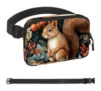 Red Fruit Forest Squirrel-1062 - Marsupio unisex, alla moda, sportivo, sottile, alla moda, per jogging, escursionismo, donna, uomo, multicolore, 4 x 23 x 15 cm, Multicolore, 1.5x9.0x5.9in/4x23x15cm