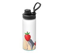 Red Fruit On The Cliff - Borraccia termica da 510 ml, in acciaio inox, con coperchio, per adulti, ideale per l'uso quotidiano e attività all'aperto