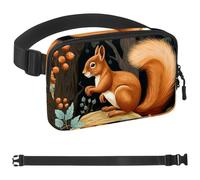 Red Fruit Squirrel-1007 Marsupio da uomo e donna, marsupio con tracolla regolabile, alla moda, borsa a tracolla ovunque, per viaggi all'aperto, corsa, escursionismo, multicolore, Multicolore,