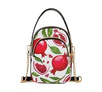 Red Fruits Melograni Bianco Una Spalla Borse Carino Animale Catena Cinghia Portafoglio Borsa Del Telefono Trapuntato Cerniera Signora Bombetta Satchel