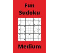 Red Fun Sudoku Book, 9x9 Puzzles, 200 Pages, 5x8, Medium