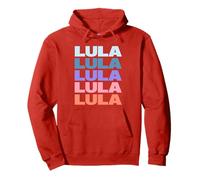 Red: Funny Modern Repeated Text Design Lula Felpa con Cappuccio