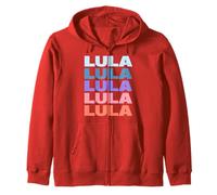 Red: Funny Modern Repeated Text Design Lula Felpa con Cappuccio