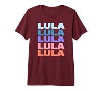 Red: Funny Modern Repeated Text Design Lula Maglietta Premium