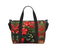 Red Geraniums - Borsone da viaggio leggero, da portare con sé, per uomini e donne, impermeabile, per la notte, in palestra, nei fine settimana