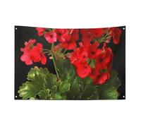 Red Geraniums Flag 61 x 88,9 cm No Fade Bandiera di benvenuto Giardino Cortile Casa Bandiere Decorative Garden Yard Sign Indoor Outdoor Banner Party Home Decor