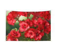 Red Geraniums Flag 61 x 88,9 cm No Fade Bandiera di benvenuto Giardino Cortile Casa Bandiere Decorative Garden Yard Sign Indoor Outdoor Banner Party Home Decor