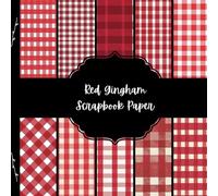Red Gingham Scrapbook Paper, Vibrant Plaid Junk Journal Paper, Abstract Decorative Paper, DIY Projects, Origami, Collage Sheets, Decoupage Paper, 10 Designs, Double SIded