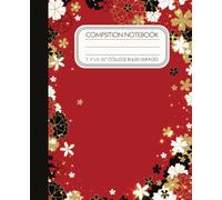 Red & Gold Cherry Blossom Notebook | Elegant Japanese Style | College Ruled: Classic Japanese Sakura Design with Gold Accents | Perfect for Journaling & Writing | 7.5” x 9.25” | 120 Pages