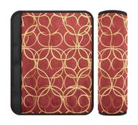 Red Gold Geometriche Lines Capodanno 2 Pack seggiolino auto Strap Covers Protegge il collo e le spalle per Auto forro para cinturon de seguridad