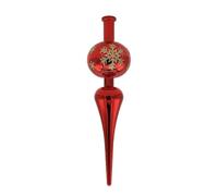 (Red) Gourd Shaped Tree Toppers Star Plastic Electroplated Colored Painting Christmas Tree Decoration Party Holiday Supplies