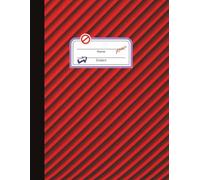 Red Graph Paper Composition Notebook 8.5 x 11 - Large Grid Notebook, 100 Pages: Bold red diagonal pattern cover - perfect for math, science, engineering, drawing, and design projects