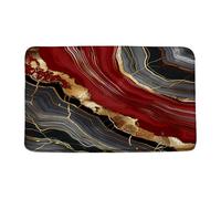 Red Gray Gold Marble Modern Abstract Texture Natural Aesthetic Zerbino Asciugapassi Asciugatura Rapida Tappeto Da Bagno Trappola Sporco Tappeto Entrata Per Esterno Interno Cucina 40X60Cm