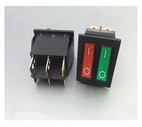 Red Green Illuminated SPST ON/OFF Two Position 2 Gang Boat Rocker Switch 6 Pin KCD8 212N