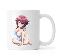 Red Hair Shower Anime Style Pin Up Babe tazza da tè in ceramica bianca