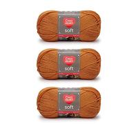 Red Heart, Confezione da 3 matasse di filato acrilico morbido color mandarino, da 141 g, 4 medio (pettinato), 234 metri, per maglia/uncinetto