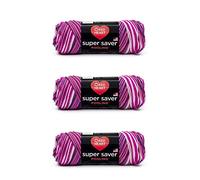 Red Heart, Confezione da 3 matasse di filato Super Saver, bianco, fucsia, rosa, viola (Berry)