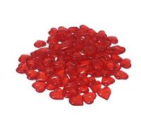 Red-Heart Gems, 55-Piece Table Scatter, Acrylic Crystal Decorations, Sparkling Vase Filler, Romantic Decor for Valentine's Day, Weddings & Parties, 0.91x0.91 Inches