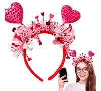 Red Heart Headband | Heart Hair Accessories Valentines Day Headband | Hair Hoop Photo Props, Valentines Headband for Lovers, Wives, Girlfriends, Romantic Gift, Holiday Fashion Accessories for Couples