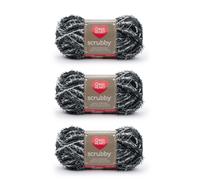 Red Heart Scrubby Marble Yarn - 3 Pack of 85g/3oz - Polyester - 4 Medi