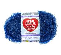 Red Heart Scrubby Sparkle Yarn-Blueberry