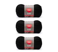 Red Heart Soft Black Garn 3er-Packung mit 141 g/5 oz Acryl 4 Medium (Kammgarn) 256 Yards Stricken/H keln