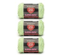 Red Heart Super Glow Glow - Filato verde verme - 3 confezioni da 50 g - 100% poliestere - #4 pettinato (medio) - 47,6 m - per maglia/uncinetto